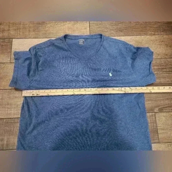 Polo Ralph Lauren Womens Large Blue V Neck  Lightweight Tee 100% Cotton - Picture 7 of 7